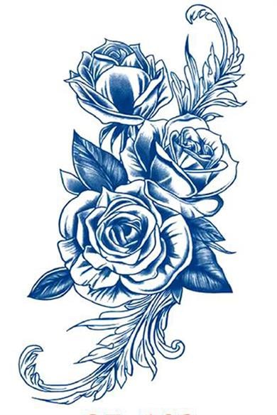 Çiçek Figürlü 12 Saat Sonra Kararan Geçici Orta Dövme Tattoo