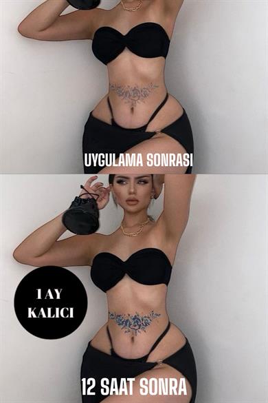 Çicek Figürlü 12 Saat Sonra Kararan Geçici Dövme Tattoo