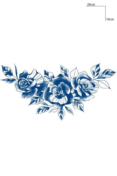 Çicek Figürlü 12 Saat Sonra Kararan Geçici Dövme Tattoo