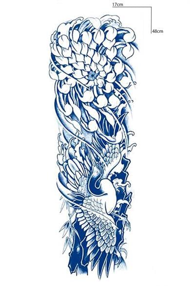 Çiçek Ve Kuş Figürlü 12 Saat Sonra Kararan Geçici Kol Dövme Tattoo