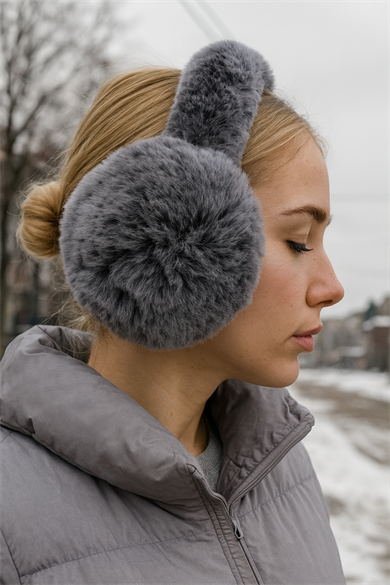 Siyah Renk Peluş Kulaklık