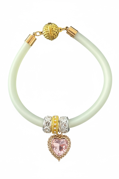 Altın Renk Kalp Figürlü Taş Detaylı M Beden Kedi Köpek Tasma