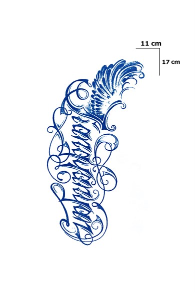 Yazılı Sonradan Kararan Yarı Kalıcı Geçici Dövme Tattoo