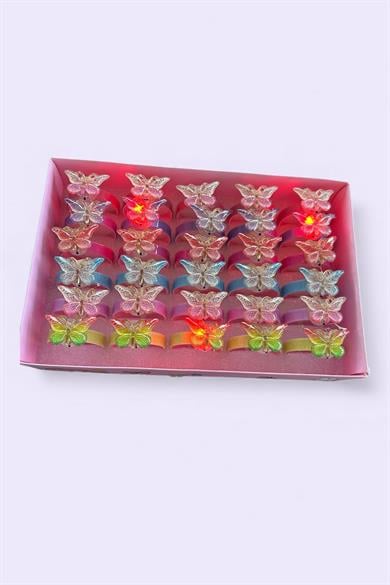 30 Adet Kelebek Figürlü Işıklı Bileklik Set