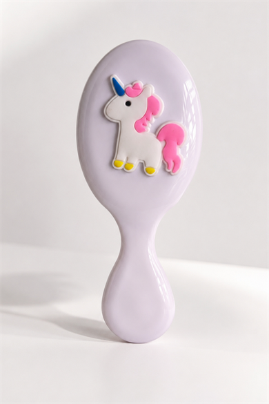 Beyaz  Renk Unicorn Figürlü Çocuk Saç Tarama Fırçası/Tarak