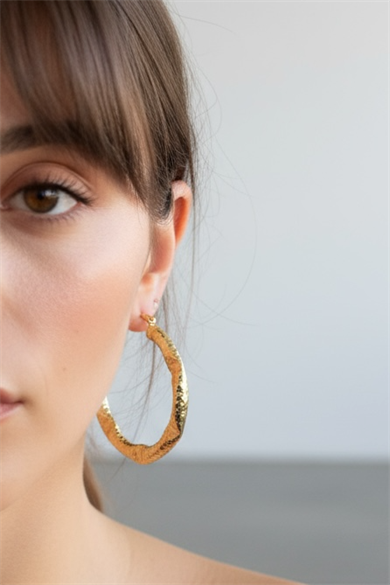 Altın Renk YSX Halka Küpe (Çift)