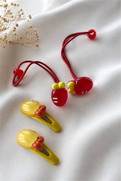 24lü Karışık Renk Yan Toka Ve Lastik Toka Set