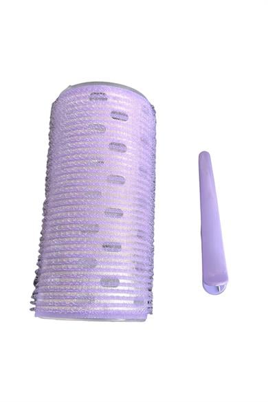 Mor Renk Pens Ve Cırtlı/ Yapışkanlı Saç Bigudisi /Orta Boy
