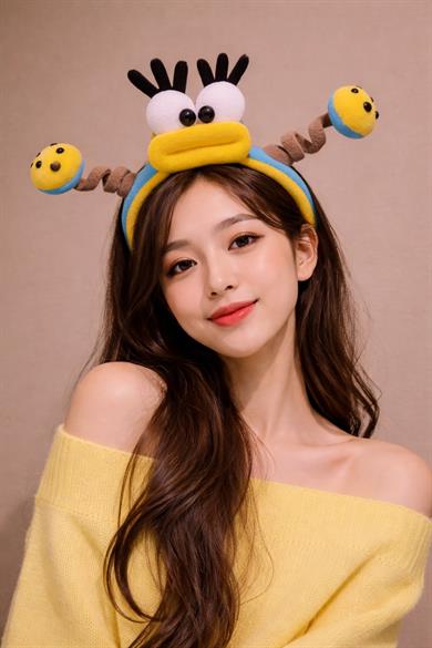 Mavi Ve Sarı Renk Eğlenceli Peluş Taç