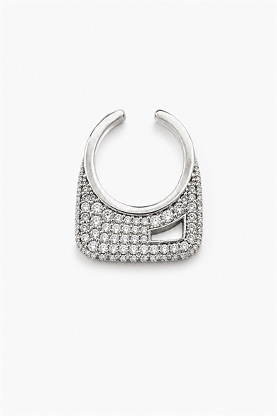 Gümüş Renk Taş Detaylı TX Ear Cuff (Tek)