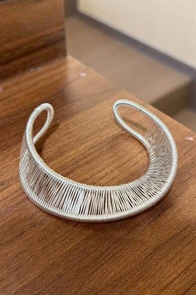 Gümüş Renk Metal Kelepçe Bileklik