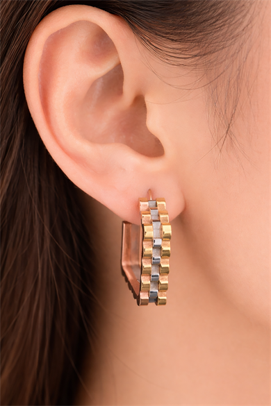 Karışık Renk Çelik Küpe (Çift)