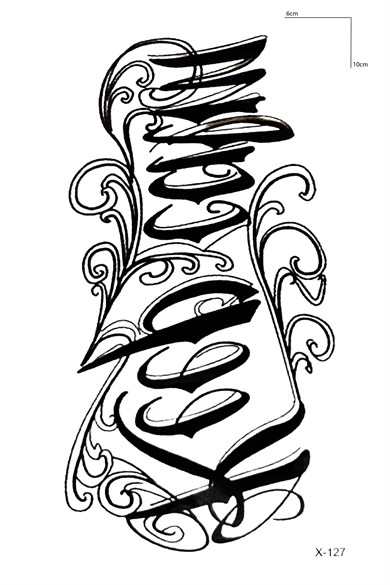 Yazılı Mini Dövme Geçici Tattoo