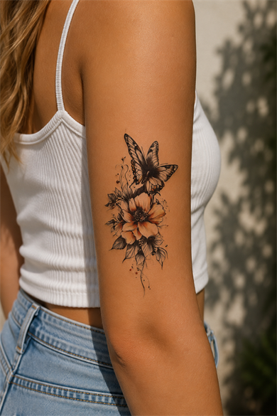 Çiçek Dövme Geçici Tattoo