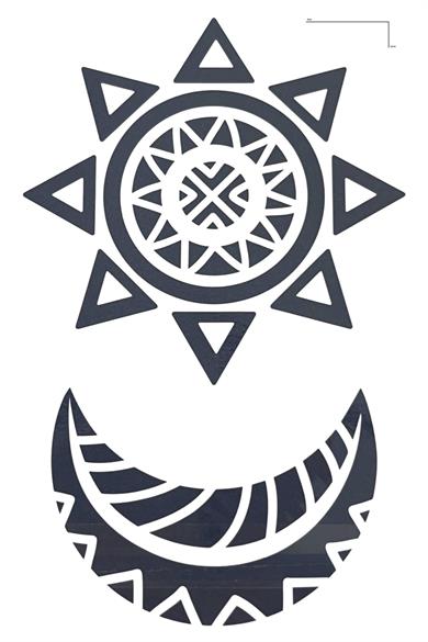 Ay Ve Yıldız Figürlü 12 Saat Sonra Kararan Geçici Mini Dövme Tattoo