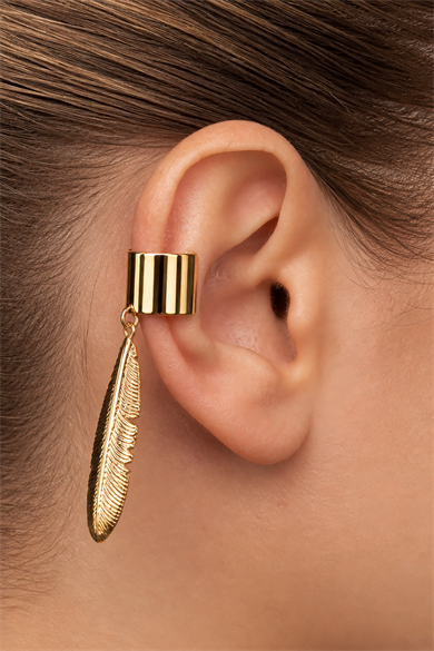 Altın Renk Yaprak Figürlü Xuping Ear Cuff (Çift)