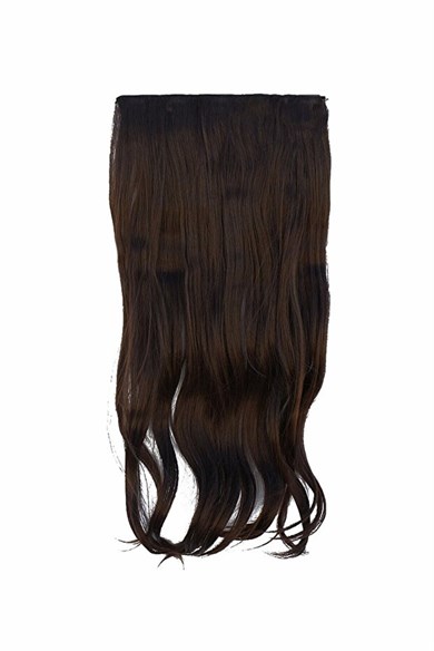 Isıya Dayanıklı Yarımay Çıt Çıt Saç - 4# - Çikolata Kahve - Dalgalı - 60 Cm - 110 Gr (Duygu)