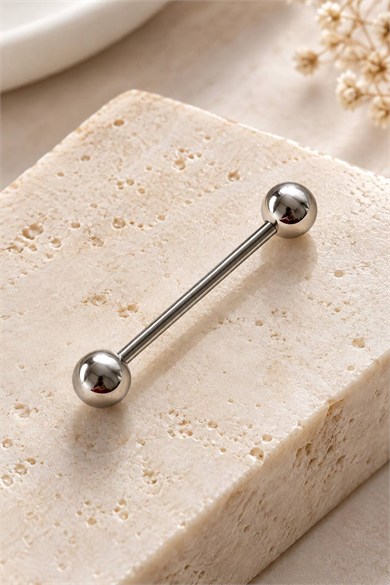 12li Gümüş Renk Cerrahi Çelik Piercing