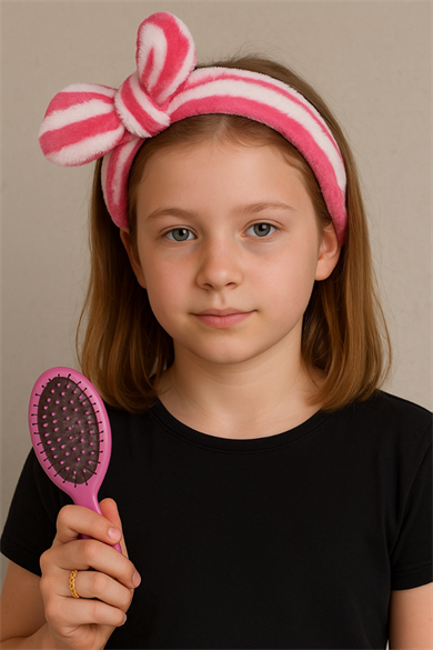 Fuşya Renk Saç Bandı Ve Tarak Set