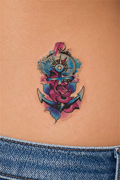 Geçici Çapa Figürlü Mini Dövme Tattoo