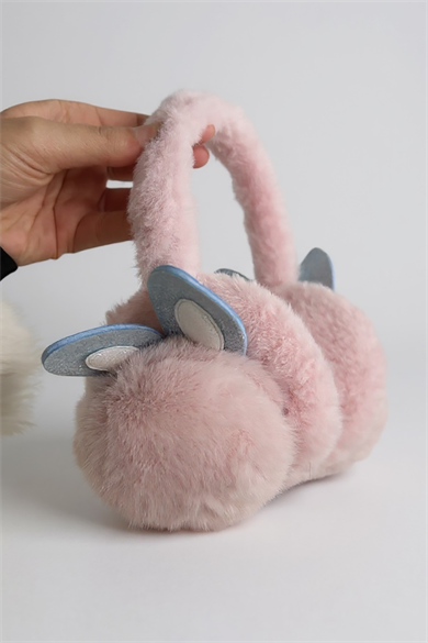 Pembe Renk Kulak Figürlü Peluş Kulaklık