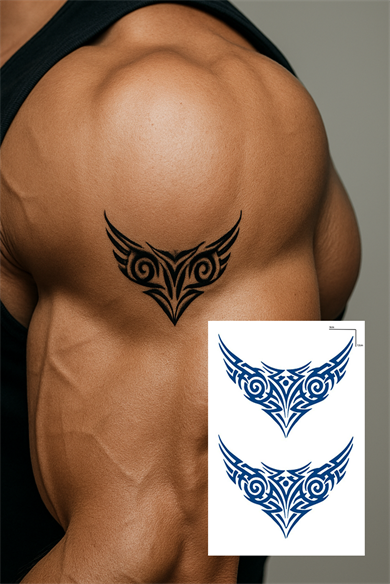 Tribal Figürlü 12 Saat Sonra Kararan Geçici Dövme Tattoo