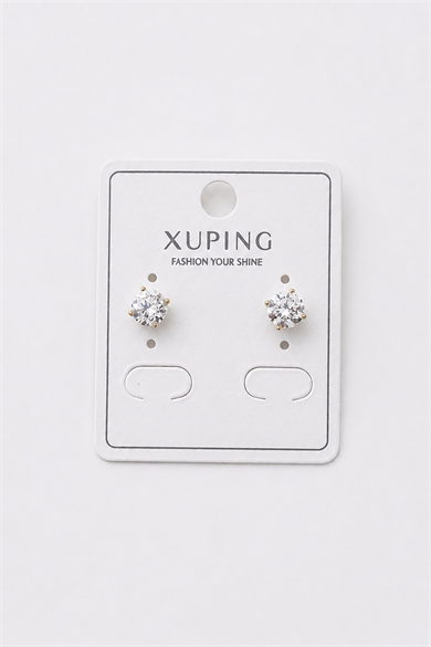 Altın Renk Taş Detaylı Xuping Küpe (Çift)