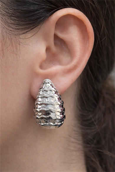 Gümüş Renk Çelik Küpe (Çift)