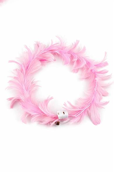 Pembe Renk Tüy Detaylı Işıklı Taç