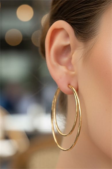 Altın Renk Halka Küpe (Çift)