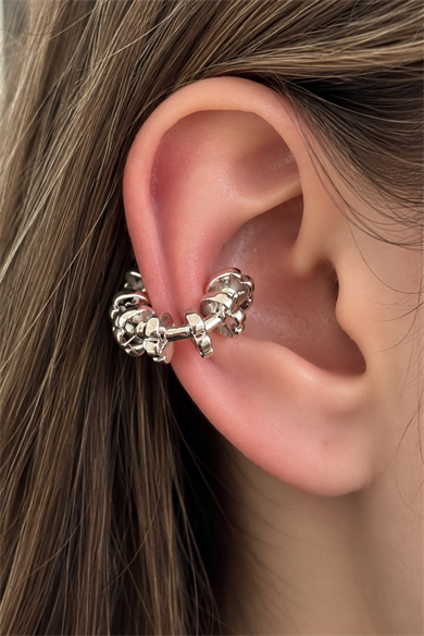 Gümüş Renk TX Ear Cuff (Tek)