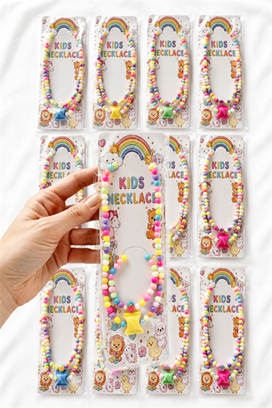 12li Karışık Figürlü Çocuk  Kolye/Bileklik Set