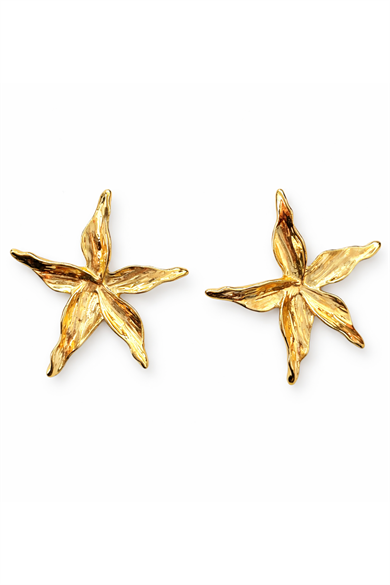 Altın Renk Yıldız Figürlü Küpe (Çift)