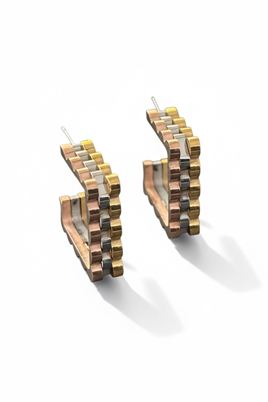 Karışık Renk Çelik Küpe (Çift)