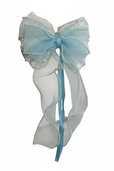 Mavi Renk Kurdele Figürlü Otomat Toka