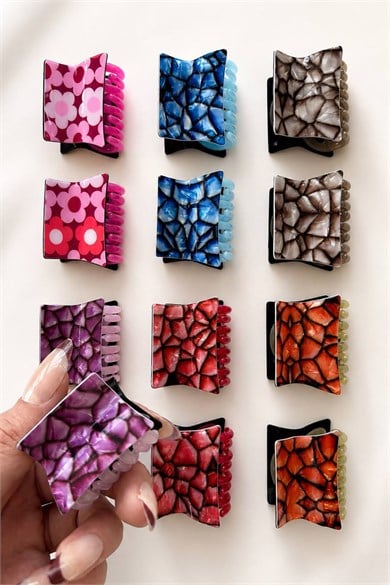 12li Karışık Renk Mandal Toka Set