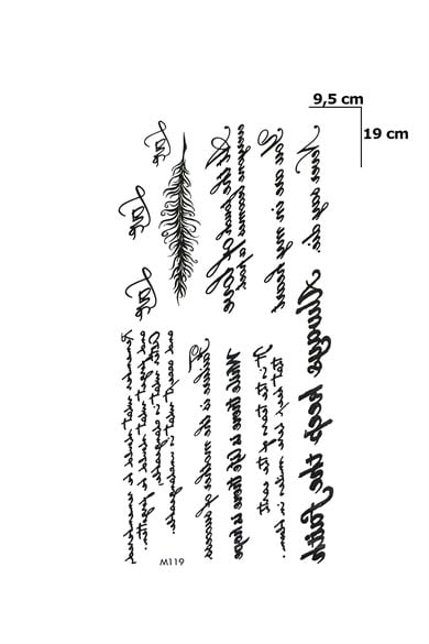 Yazılı Dövme Geçici Tattoo