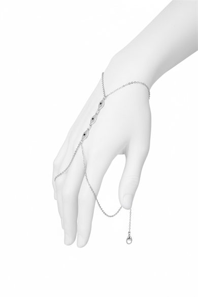 Gümüş Renk Göz Figürlü 14K Altın Kaplama TX Şahmeran