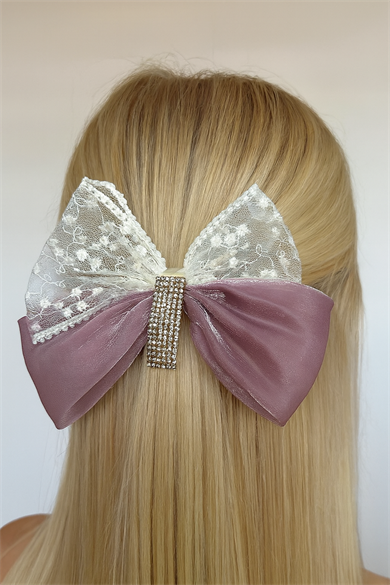 Mor Renk Kurdele Figürlü Taş Figürlü Otomat Toka