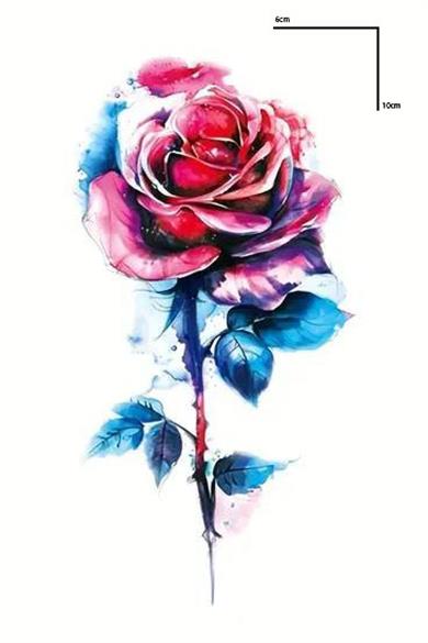 Geçici Gül Figürlü Mini Dövme Tattoo