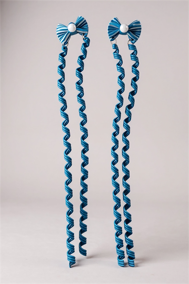 2li Lacivert Renk Kurdele Figürlü Çocuk Yan Toka