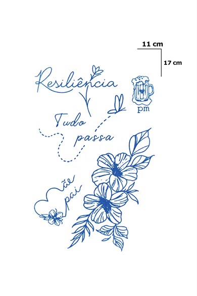 Kalp Ve Çiçek  Sonradan Kararan Yarı Kalıcı Geçici Dövme Tattoo