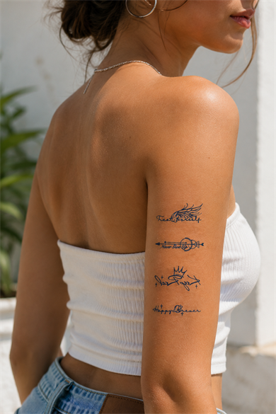 Yazılı Sonradan Kararan Yarı Kalıcı Geçici Dövme Tattoo
