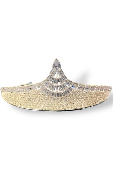 Zirkon Taşlı Gelin/Kına/Nişan/Söz Tasarım Taç