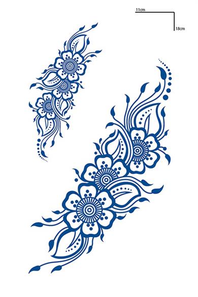 Çiçek Figürlü 12 Saat Sonra Kararan Geçici Orta Dövme Tattoo