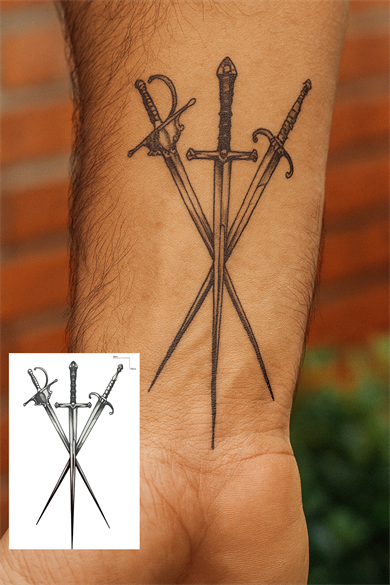 Kılıç Figürlü Mini Dövme Tattoo