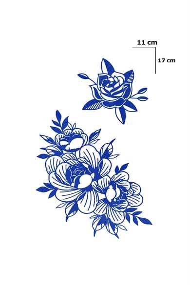 Çiçek Sonradan Kararan Yarı Kalıcı Geçici Dövme Tattoo