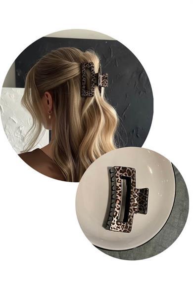 Kahverengi Leopar Desenli Mandal Toka