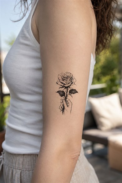 Gül Geçici Dövme Tattoo