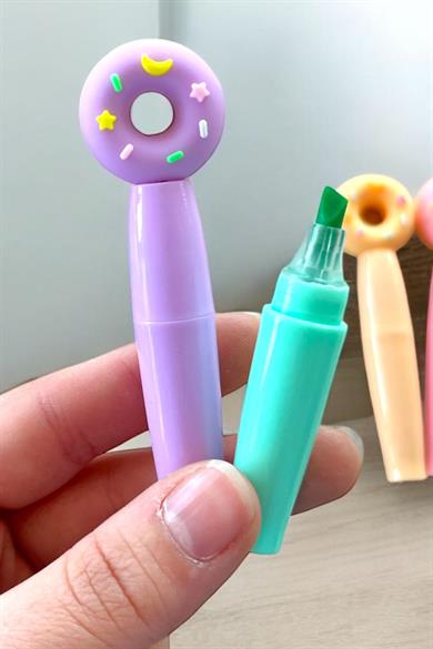 Donut Figürlü 6lı Fosforlu Kalem Set